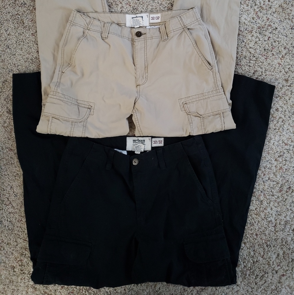 Mens Khaki Cargo Pants Size 32x32 Lot of 2